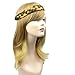 DIGUAN 5 Strands Synthetic Hair Braided Headband Classic Chunky Wide Plaited Braids Elastic Stretch Hairpiece Women Girl Beauty accessory, 56g (#Honey Blonde)