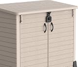 Duramax StoreAway 850L Plastic Garden Shed Outdoor Wheelie Bin Store Taupe view 12