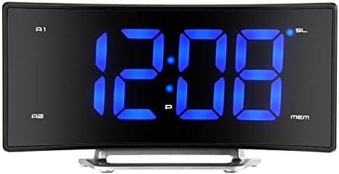 Pictek FM Digital Dimmable Projection Alarm Clock Radio with 2" LED Display,USB Charging,Dual Alarm,Battery Backup