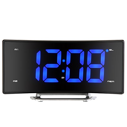 Pictek FM Digital Dimmable Projection Alarm Clock Radio with 2" LED Display,USB Charging,Dual Alarm,Battery Backup