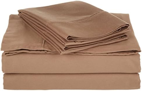 Victoria Bedding 110 GSM Microfiber 4 Piece Sheet Set –Wrinkle free, Ultra Soft- Elegant,Comfortable, Hotel & Home Quality (Taupe Solid,UK Superking Size,35CM Pocket Drop)