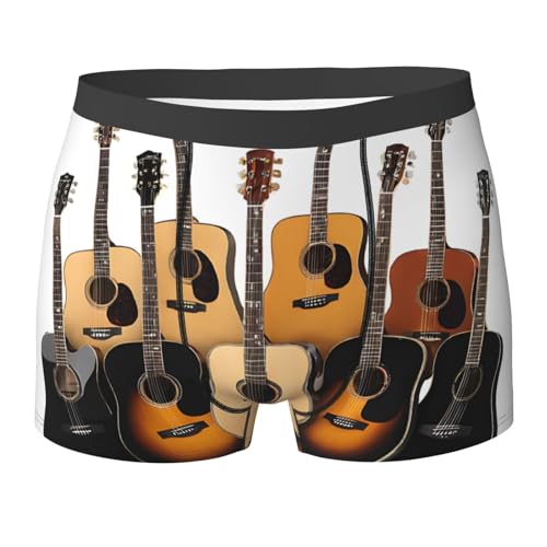 SYHEART Guitar Printed Print Men'S Boxer Briefs With Elastic Comfort Fit Design For All-Day Wear