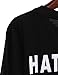 Yonala Fashion Letter Print Cotton Casual T-shirt Tops,Small,Black