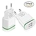 European Plug Adapter, Niluoya Universal Travel Charger 2-Pack 2.1A/5V Europe Dual USB Wall Charger Power Adapter for iPhone X 8/7/6/6S Plus 5S, iPad, Samsung Galaxy S8/S7/S6 Edge, HTC, LG, Moto