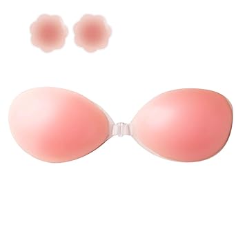 Kany Trägerlosen BH, Silikon Trägerloser Push up BH Unsichtbar Klebe BH Self Adhesive Träger Rückenfreie Wiederverwendbar Sil