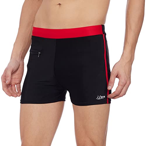 I-Swim Mens Costume Is-010 Size Xl Black/Red With Is-010 Size Xl Black/Red Pack Of 2 And Swimming Goggles Is-501 1