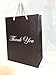 MODEENI Large Thank You Gift Bags - 13x5x10 Inches - 12 Pack - Black Paper Shopping Boutique Bags With Handles - Perfect for Small Business