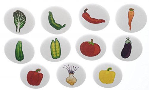 AT Designs Unisex Set 11 VEGETABLES 1.25" Pinback Buttons Pins Vegetarian Farmer