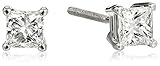 IGI-Certified 14k White Gold Princess Diamond Stud