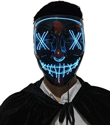 LED Mask - Halloween Scary Mask, EL Wire Light up for Halloween Festival Party