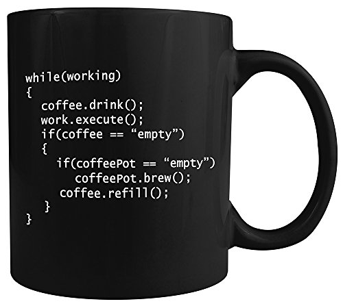 Coffee++ Program - Ceramic Coffee Mug - Makes a Great Gift for Programmers! (Black)