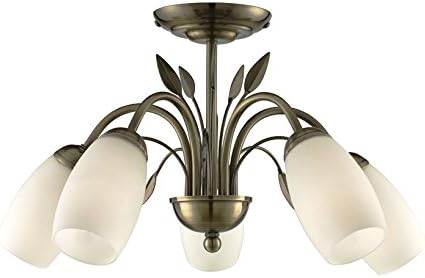 Lighting Collection 700021 E14 Small Edison Screw 40 Watt Light Ceiling Fitting, Antique Brass [Energy Class E]