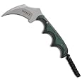 CRKT Keramin Fixed Blade Knife: Compact Utility Neck Knife, Folts Razor Edge Karambit Knife with Bead Blast Blade, Resin Infused Fiber Handle, and Sheath 2389