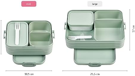 - Fiambrera Bento Take A Break midi - Lonchera Con Bento Box - Lunch Box para Sándwiches, Pequeños Tentempiés y Sobras - Merienda & Almuerzo - Con Compartimentos - 900 ml - Nordic Black