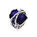 KAYMEN FASHION JEWELLERY Cubic Gem Resin Stone with Crystal Elastic Stacking Rings Antique Gold and Silver Tone 3 Colors (Blue)