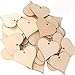 UTOPER 100pcs 2 inch Wooden Love Heart Shape Slices Blank Name Tags Wine Tag with Hole Unfinished Wood Cutout Labels Art Craft with 33ft Natural Twine for Wedding Party Children DIY Pieces