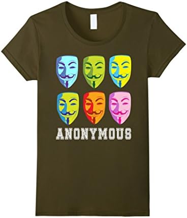 Womens Anonymous Multi Color Mask T-Shirt XL Olive