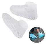 Cutedoy Shoe Covers,Outdoor Waterproof Silicone Shoes Covers and Reusable Rain Boots for Cycling,Outdoor,Camping,Fishing,Garden (White, M)