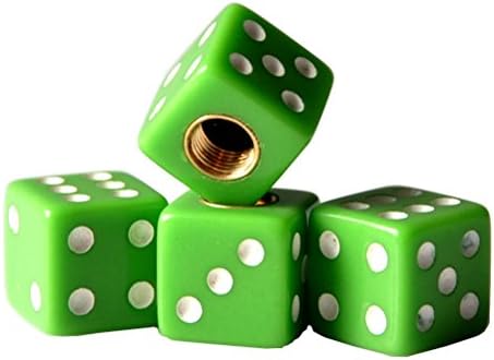 Eternalpower Car Truck Motocycle Cool Dice Shape Wheel Tire Valve Stem Caps Cover 4 Pcs (Green)