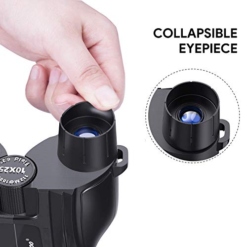 Pankoo 10x25 Compact Binoculars for Adults Kids,Light Weight Small Pocket High Power Binocular for Bird Watching Travel Hiking Wildlife Hunting Concerts,Compact-Binoculars-for-Bird-Watching - Thumbnail 2