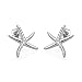 Chuvora 925 Sterling Silver White CZ Little Sea Starfish Post Stud Earrings for Women, 16 mm