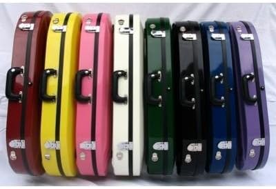 Bobelock 1047 Fiberglass Half Moon Violin Case - Yellow/blue