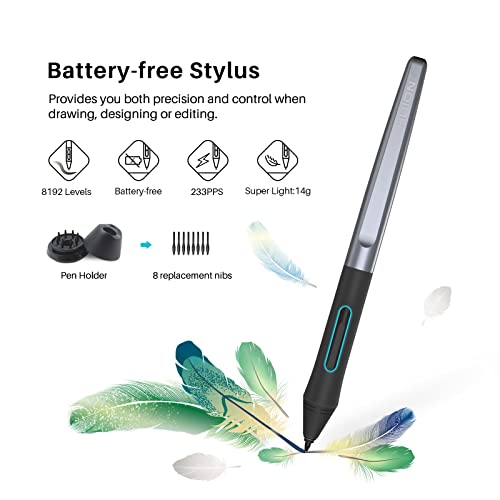 HUION Inspiroy H640P Drawing Tablet, 6x4 inch Digital Art with Battery-Free Stylus, 8192 Pen Pressure, 6 Hot Keys, Graphics Tablet for Drawing, Writing, Design, Teaching, Work with Mac, PC & Mobile