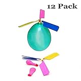 HoFire 12 Pcs Kids Balloon Helicopter Airplane 24 Pcs Balloon Powered Helicopter Flying Toy for Children's Day Gift Party Favor Easter Basket, Stocking Stuffer or Birthday