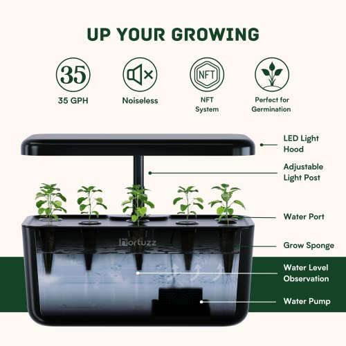 Hortuzz Hydroponics Growing System, 8 Pods Indoor Herbs Garden with LED
