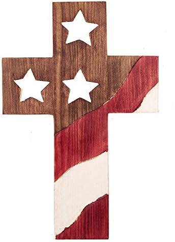 Decorative Crucifix Wooden Wall Cross Art Plaque Handmade for Home Decor 12" X 8"