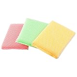 Kitchen Dish Bowl Green Pink Scouring Sponge Cleaning Pads 3 Pcs
