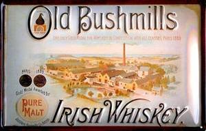 Bushmills Distillery embossed steel wall sign 300mm x 200mm (hi)