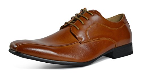 Bruno MARC GORDON-05 Men's Formal Classic Snipe Toe Lace Up Leather Lining Oxford Dress Shoes Brown Size 14