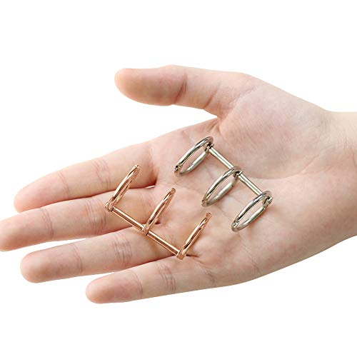 8 PCS Metal 3-Ring Loose Leaf Binders Book Rings 20mm Inner Diameter,Binding Spines Combs,DIY Diary Photo Album Rings Book Calendar Round Circle,Silver and Golden - Thumbnail 3
