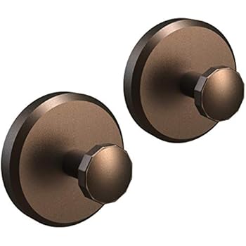 HOME SO Bathroom Hook with Suction Cup Holder, Diamond Collection - Removable Shower & Kitchen Hooks Hanger for Towel, Bath Robe, Coat, Loofah (Bronze 2-Pack)