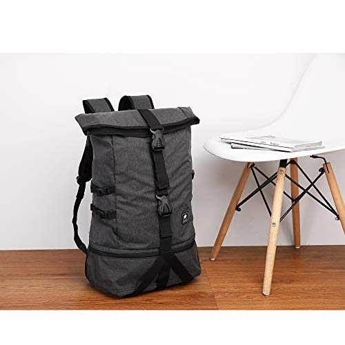 BISON SPIRIT Laptop-Rucksack Herren Damen Roll Top Wasserdichter Wanderrucksack