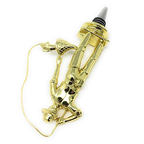 Fisherman Wine Bottle Stopper - Handmade with Stainless Steel Base and Repurposed Trophy Top