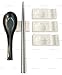 Happy Sales Set of 4 Large White Porcelain Chopstick and Spoon Rest set