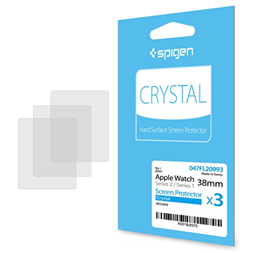 Spigen Crystal Clear 38 mm Apple Watch series 2/Apple Watch series 1 Screen Protector with Crystal Film 3 Pack for Apple Watch 38mm series 3/series 2/series 1