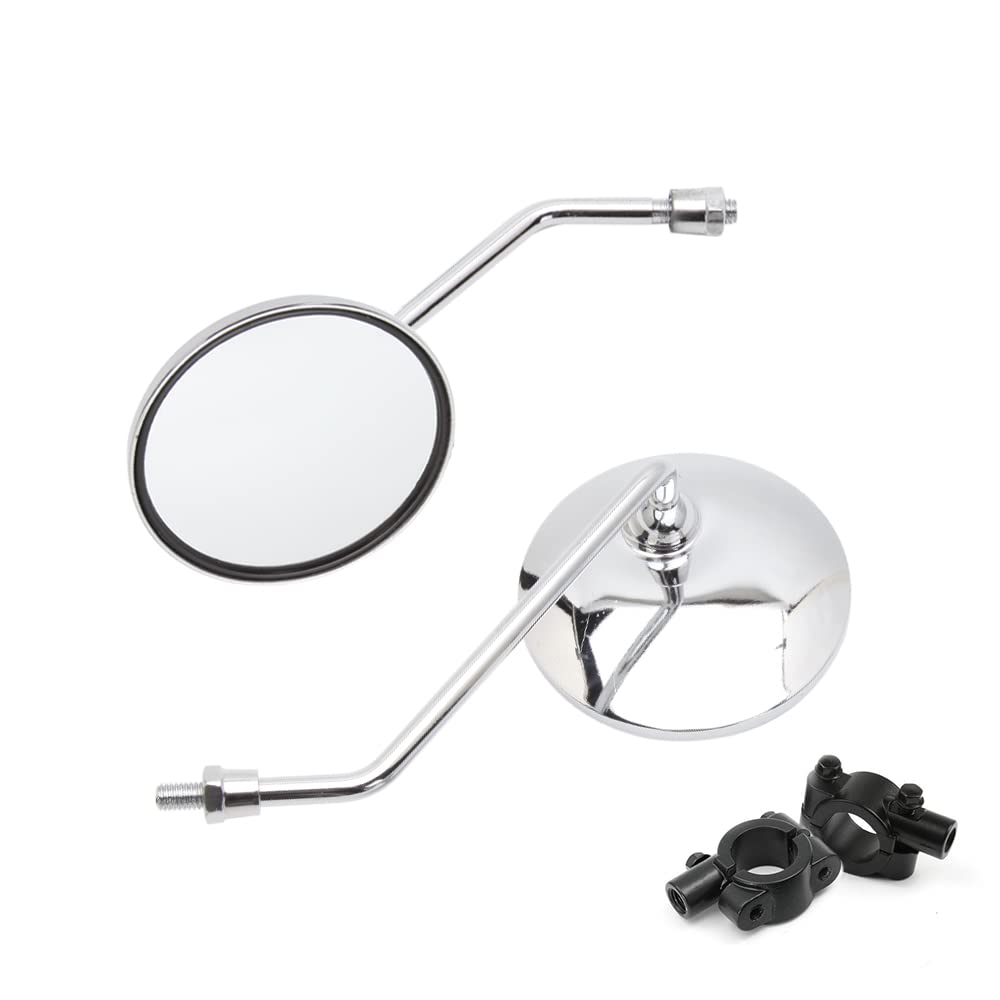 Photo 1 of DREAMIZER Motorcycle Rear View Mirror - 7/8" 10MM Handlebar Side Mirrors Chrome Universal Compatible with CB 400 750 XT25 XVS VRZ 1800 GT750 CRF450 - Round