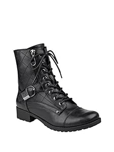Image of G by GUESS Brittian Quilted Combat Boots Black