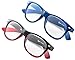 Specs retro 80's Vintage Reading Glasses (Matte Blue and Black/Red Gradient) +1.25 2-Pack