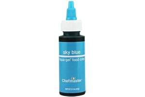 Chefmaster Sky Blue Liqua-Gel® Food Coloring | Vibrant Color | Professional-Grade Dye for Icing, Frosting, Fondant | Baking & Decorating | Fade-Resistant | Easy-to-Use | Made in USA | 2.3 oz