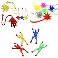 KATERT 72 Pieces Assorted Stretchy Sticky Toy, Includes 24 Sticky Hands, 24 Sticky Hammers, 24 Wall Climb Men