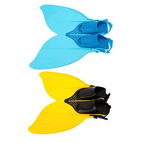 ZHX Teen Teenager Mermaid Swim Fin Diving Monofin Swimming Foot Flipper Blue one Size