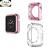 Apple Watch 38mm Case , Sfmn 2-Pack Soft Plating TPU Cover Case for Apple Watch Series 2 / Series 1 38MM (38mm White+Rose Gold)