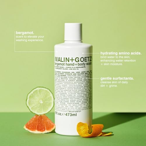 MALIN+GOETZ Hand + Body Wash – natural hydrating soap, cleansing and purifying for all skin types, prevents stripping or irritation on sensitive skin. Cruelty-free. Beauty Care