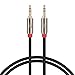 Aux Cord Stereo Audio Cable-SHD 3.5mm Auxiliary Audio Cable for Car PC Tablet Phone and MP3 player-24K Gold Plated Step Down Design Metal Connectors-10Feet Black