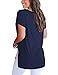 Short Sleeve Tops for Women Casual Loose T Shirt High Low Navy X-Large