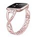Wearlizer Metal Replacement for Fitbit Versa Bands for Women Rose Gold Silver Black Small Large X Type Design Pink Gold